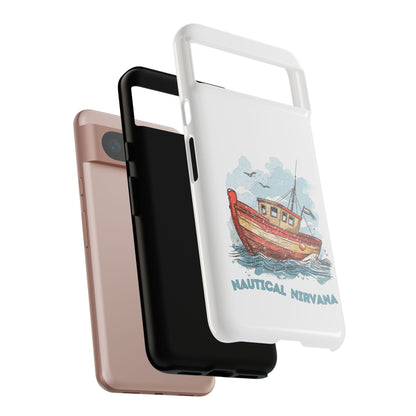 Aqua Blue Water Canal Boat White Phone Case iPhone Pixel Samsung