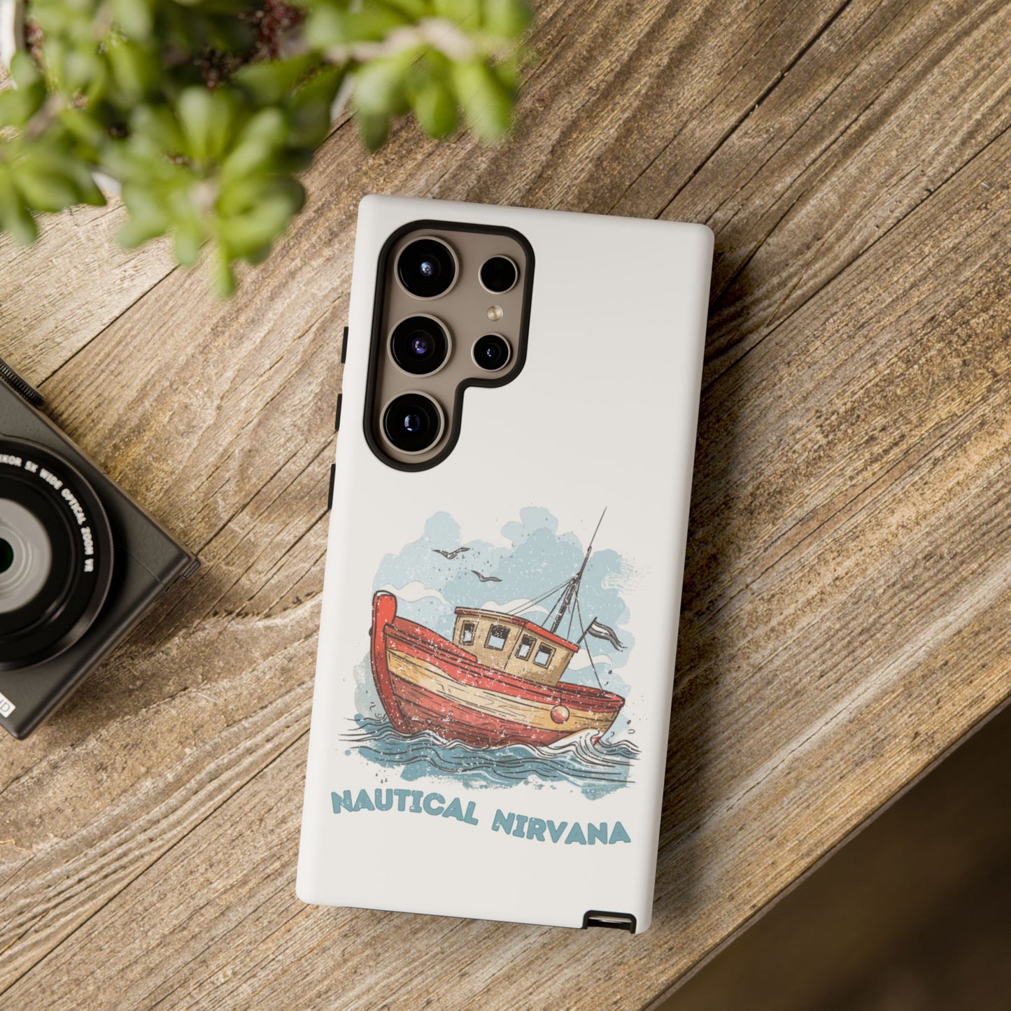 Aqua Blue Water Canal Boat White Phone Case iPhone Pixel Samsung