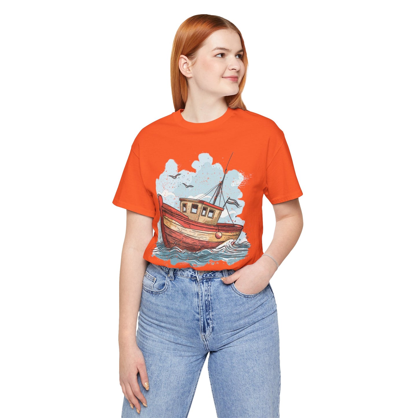 Aqua Blue Water Canal Boat T Shirt - US