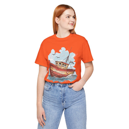 Aqua Blue Water Canal Boat T Shirt - US