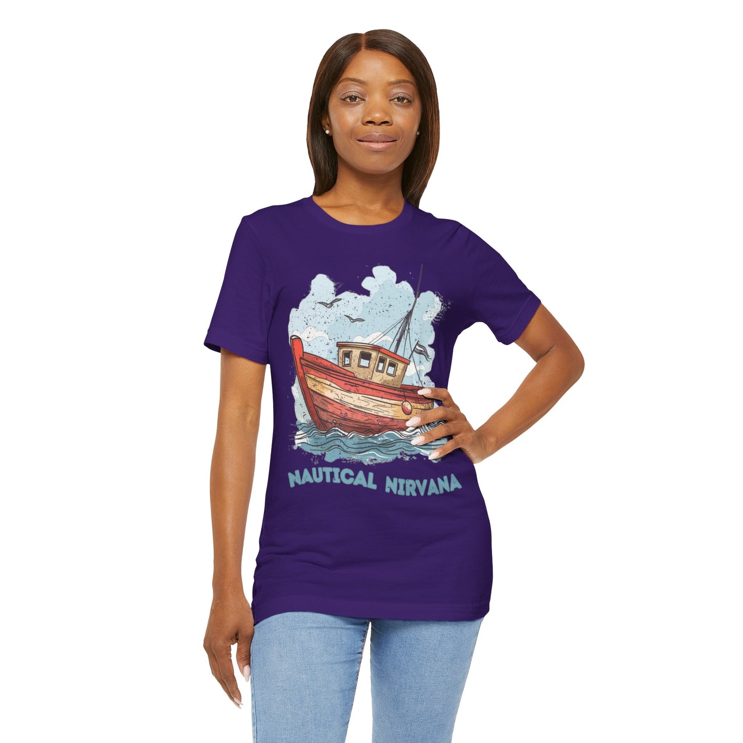 Aqua Blue Water Canal Boat T Shirt - UK