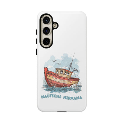 Aqua Blue Water Canal Boat White Phone Case iPhone Pixel Samsung