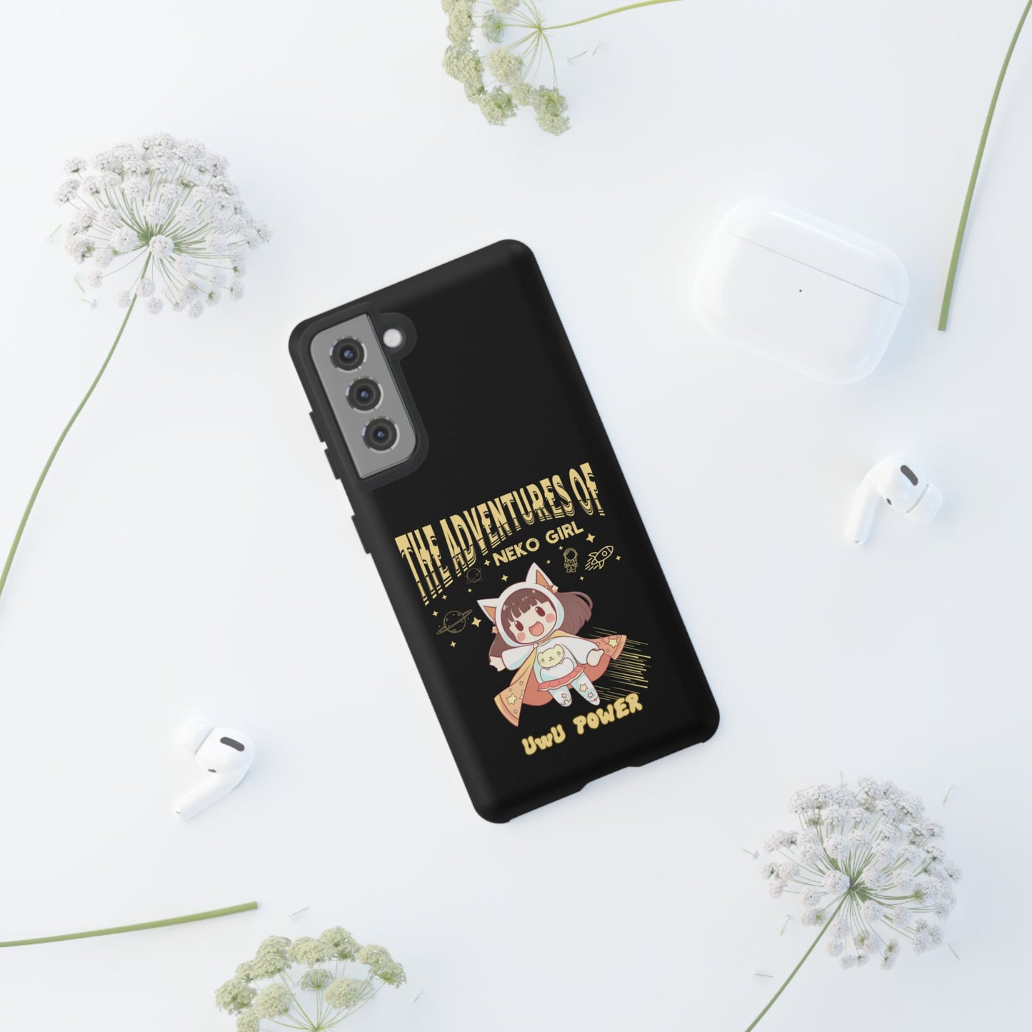 Cartoon Hero Anime Cat Meme Girl Phone Case, iPhone, Pixel, Samsung