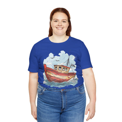 Aqua Blue Water Canal Boat T Shirt - US