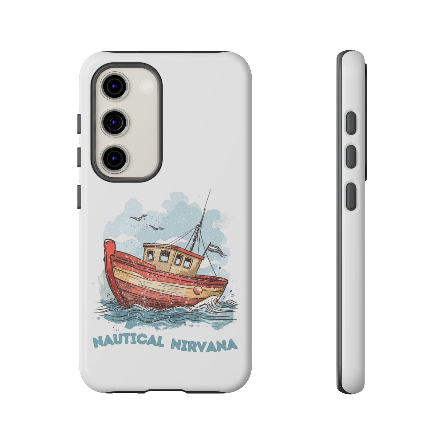 Aqua Blue Water Canal Boat White Phone Case iPhone Pixel Samsung