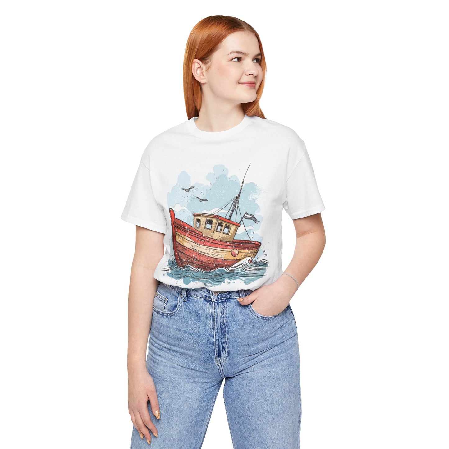 Aqua Blue Water Canal Boat T Shirt - US