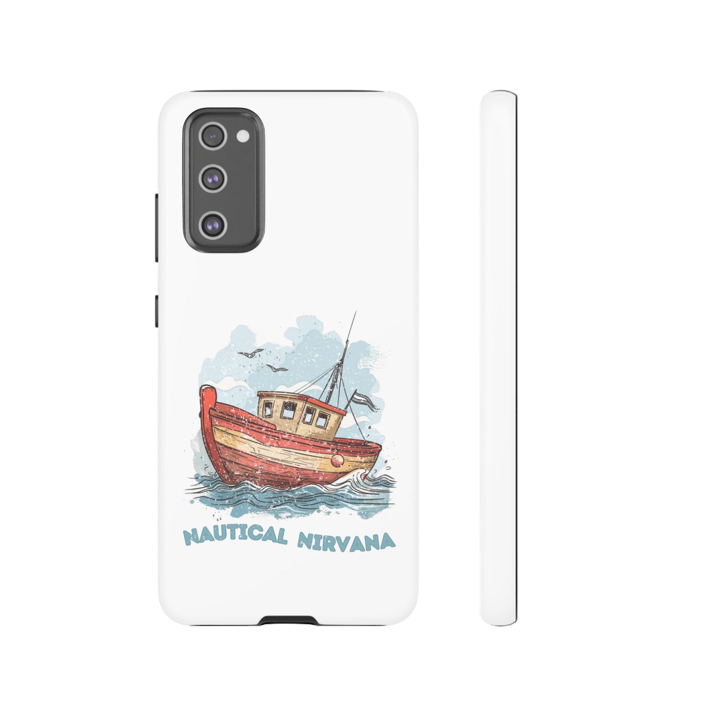 Aqua Blue Water Canal Boat White Phone Case iPhone Pixel Samsung