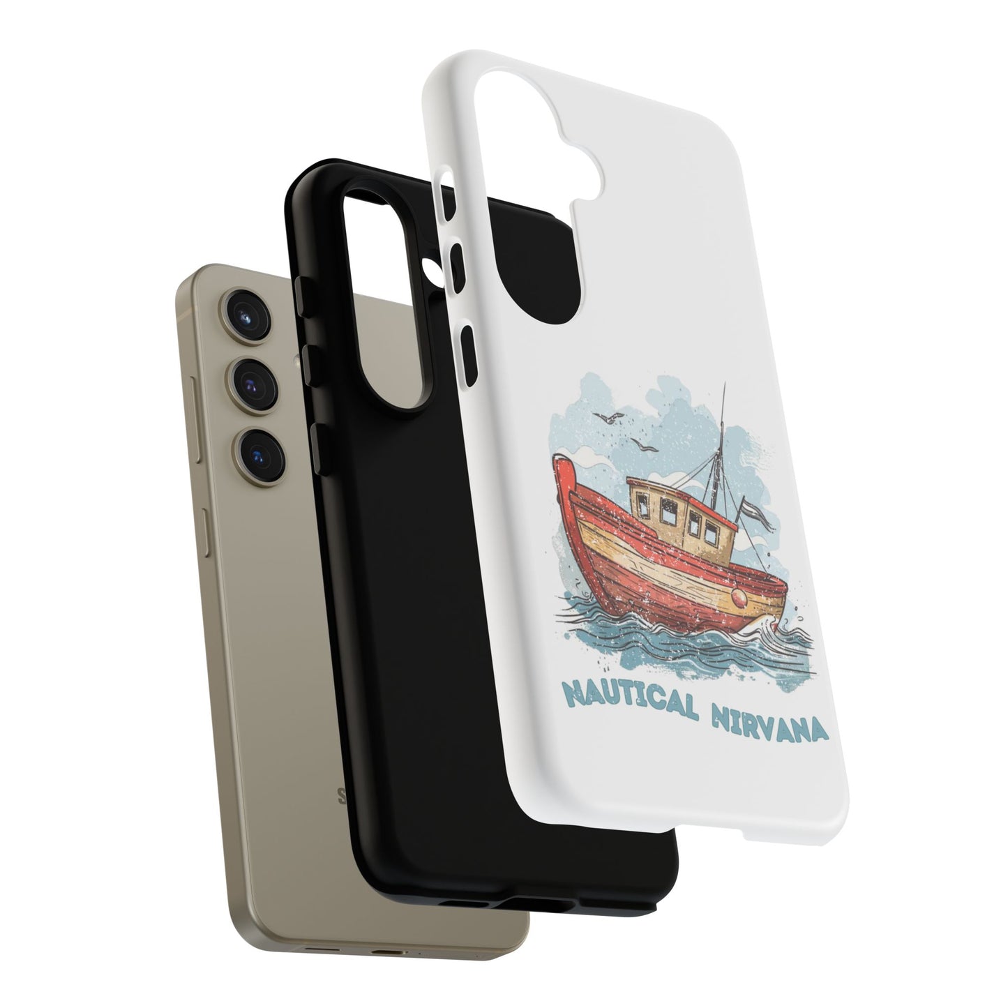 Aqua Blue Water Canal Boat White Phone Case iPhone Pixel Samsung