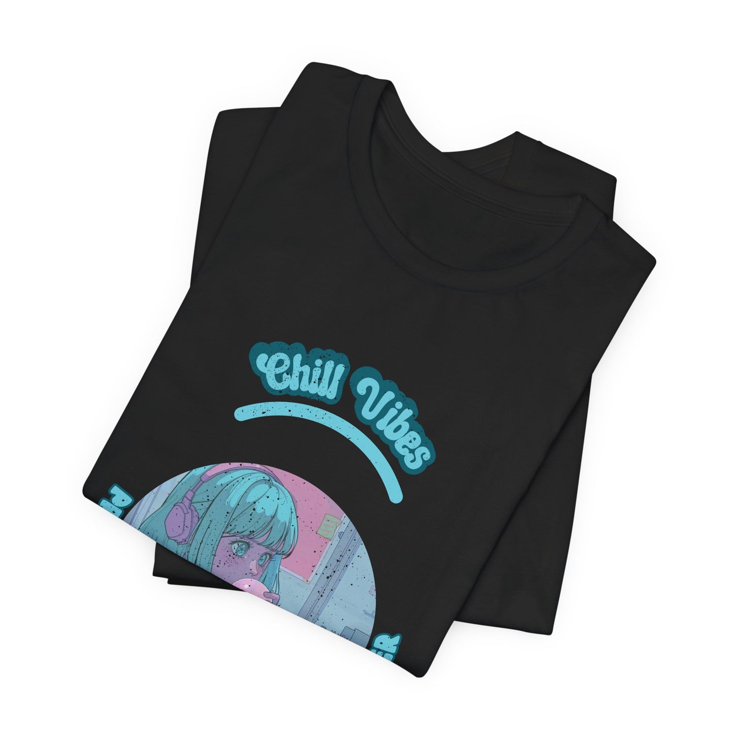 Cartoon Chill Vibes Music Headphones Gum Girl T Shirt - UK