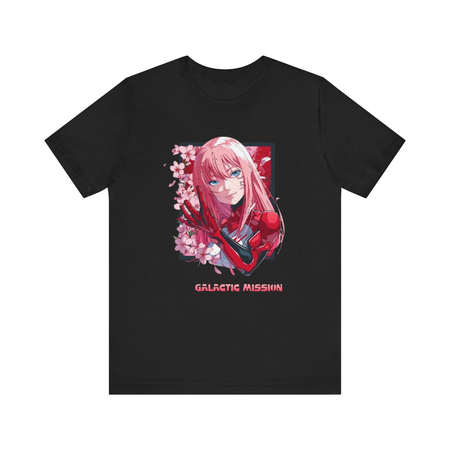 Cute Anime Pink Haired Woman Red Space Gloves T Shirt - US