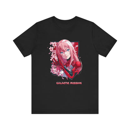 Cute Anime Pink Haired Woman Red Space Gloves T Shirt - US