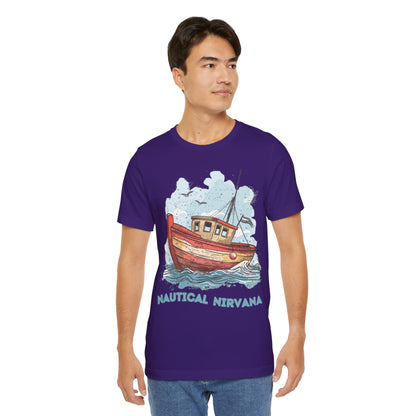 Aqua Blue Water Canal Boat T Shirt - UK