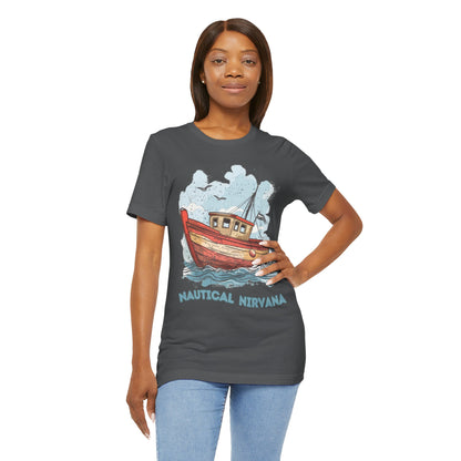 Aqua Blue Water Canal Boat T Shirt - UK