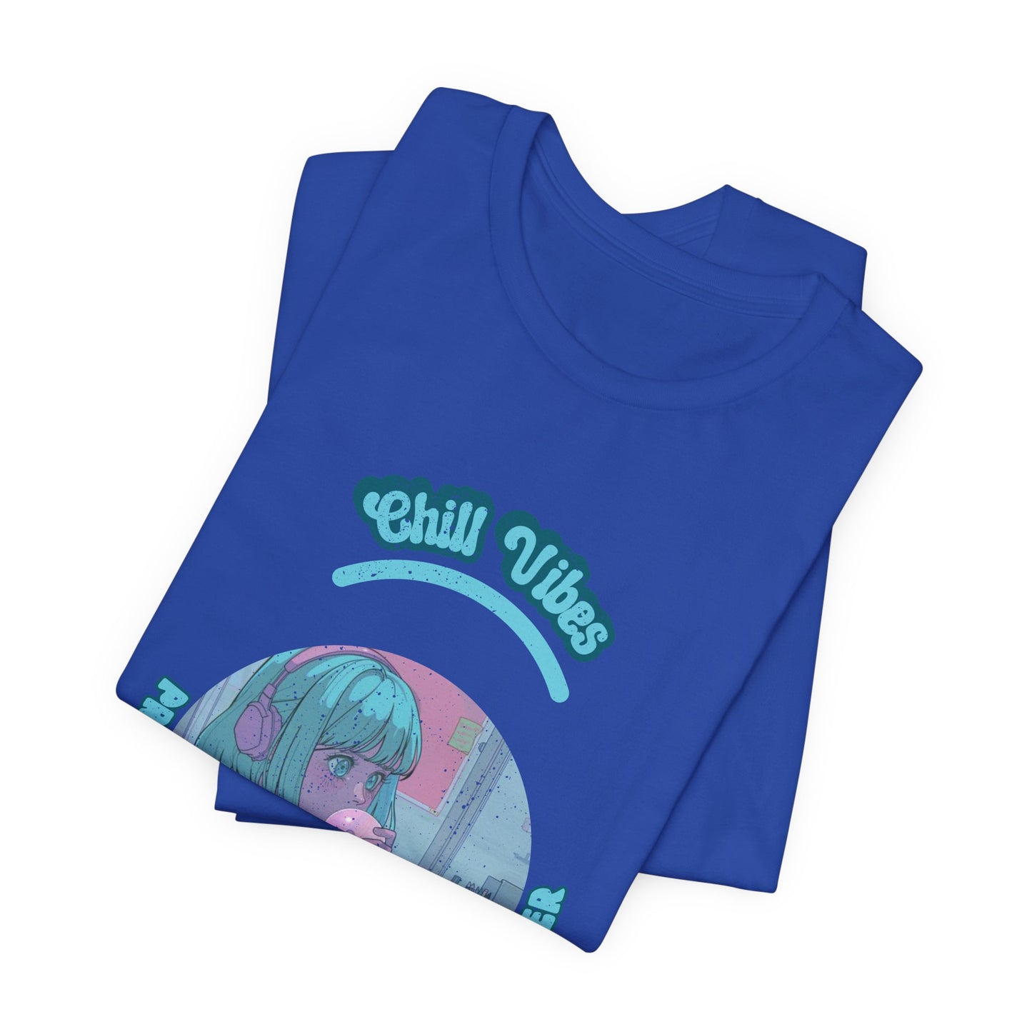 Cartoon Chill Vibes Music Headphones Gum Girl T Shirt - US