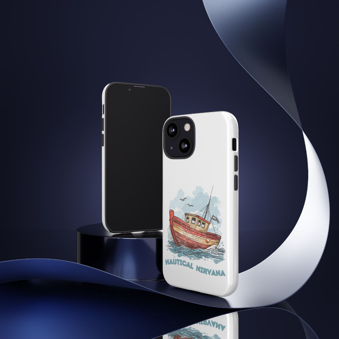 Aqua Blue Water Canal Boat White Phone Case iPhone Pixel Samsung