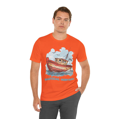 Aqua Blue Water Canal Boat T Shirt - UK