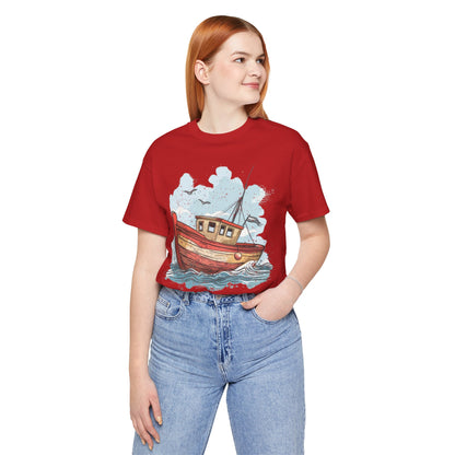 Aqua Blue Water Canal Boat T Shirt - US