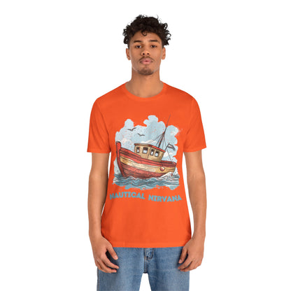 Aqua Blue Water Canal Boat T Shirt - UK