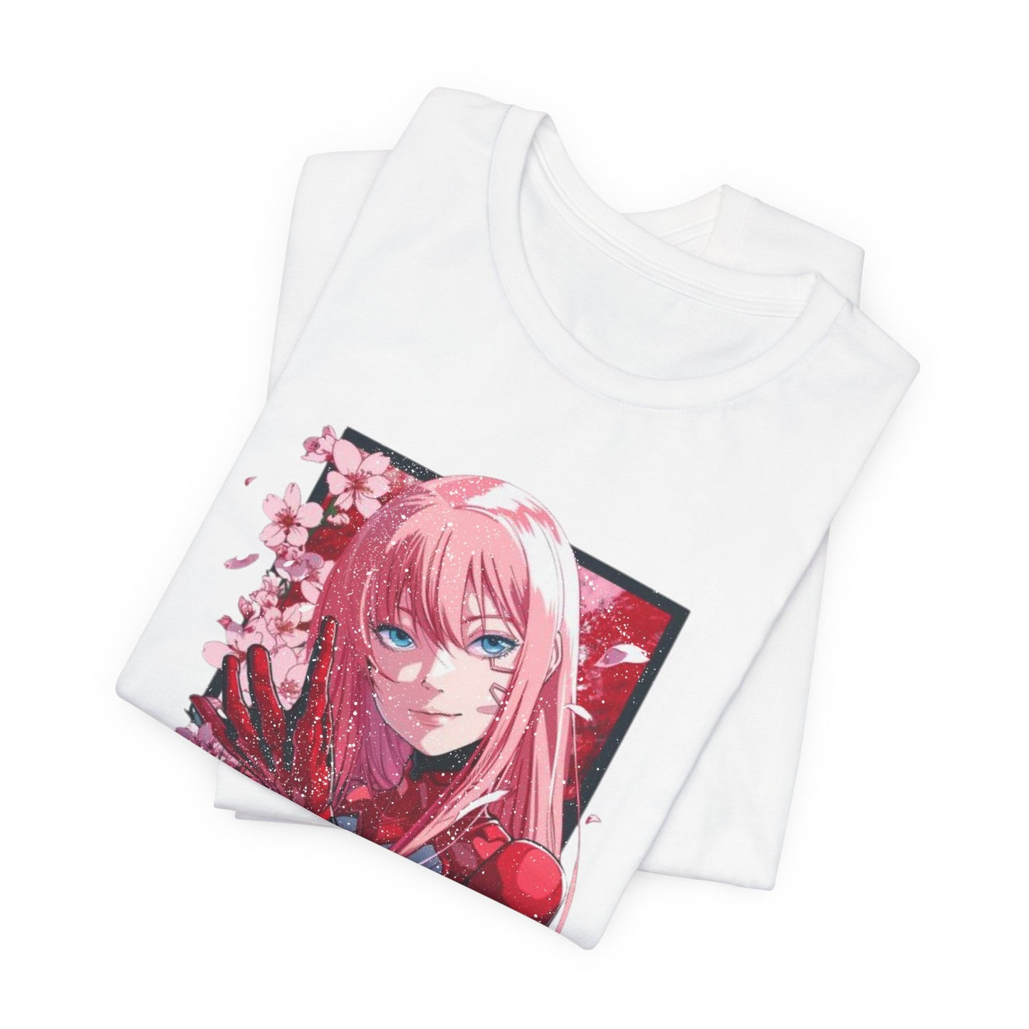 Cute Anime Pink Haired Woman Red Space Gloves T Shirt - UK