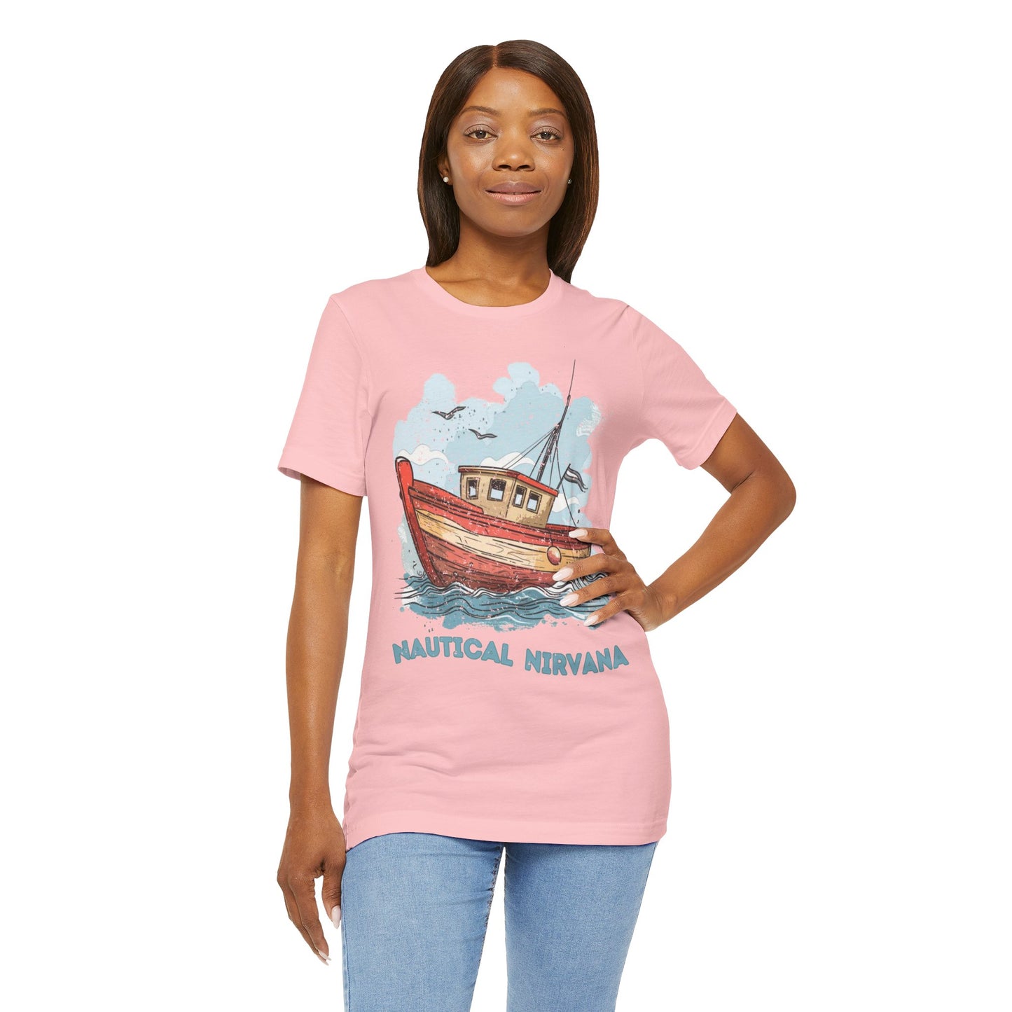 Aqua Blue Water Canal Boat T Shirt - US