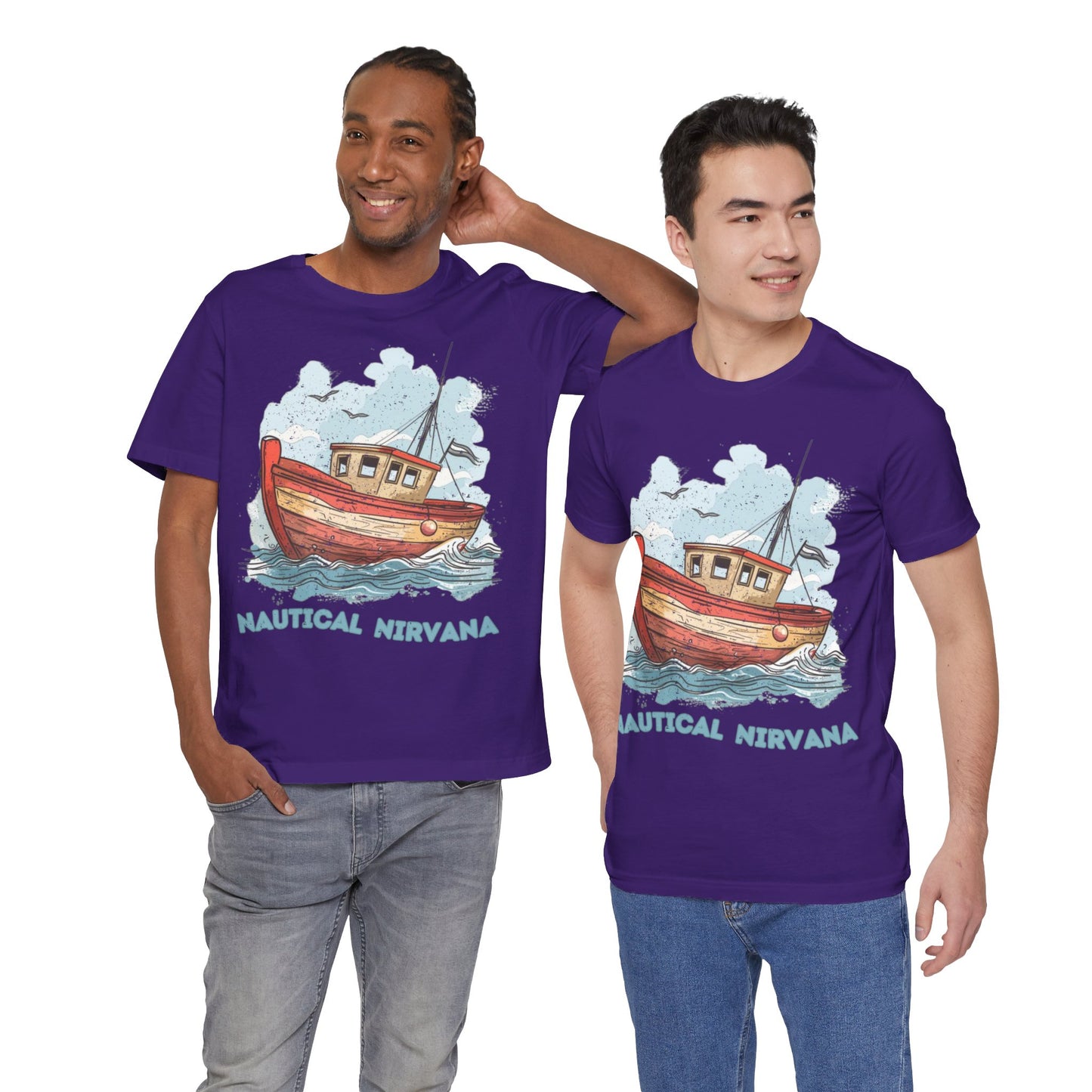 Aqua Blue Water Canal Boat T Shirt - UK