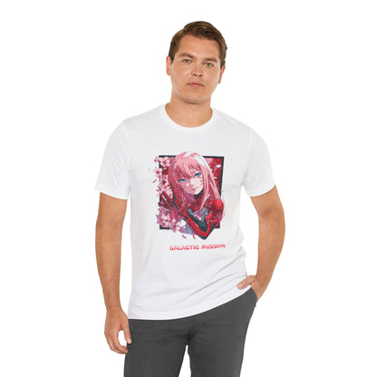 Cute Anime Pink Haired Woman Red Space Gloves T Shirt - US