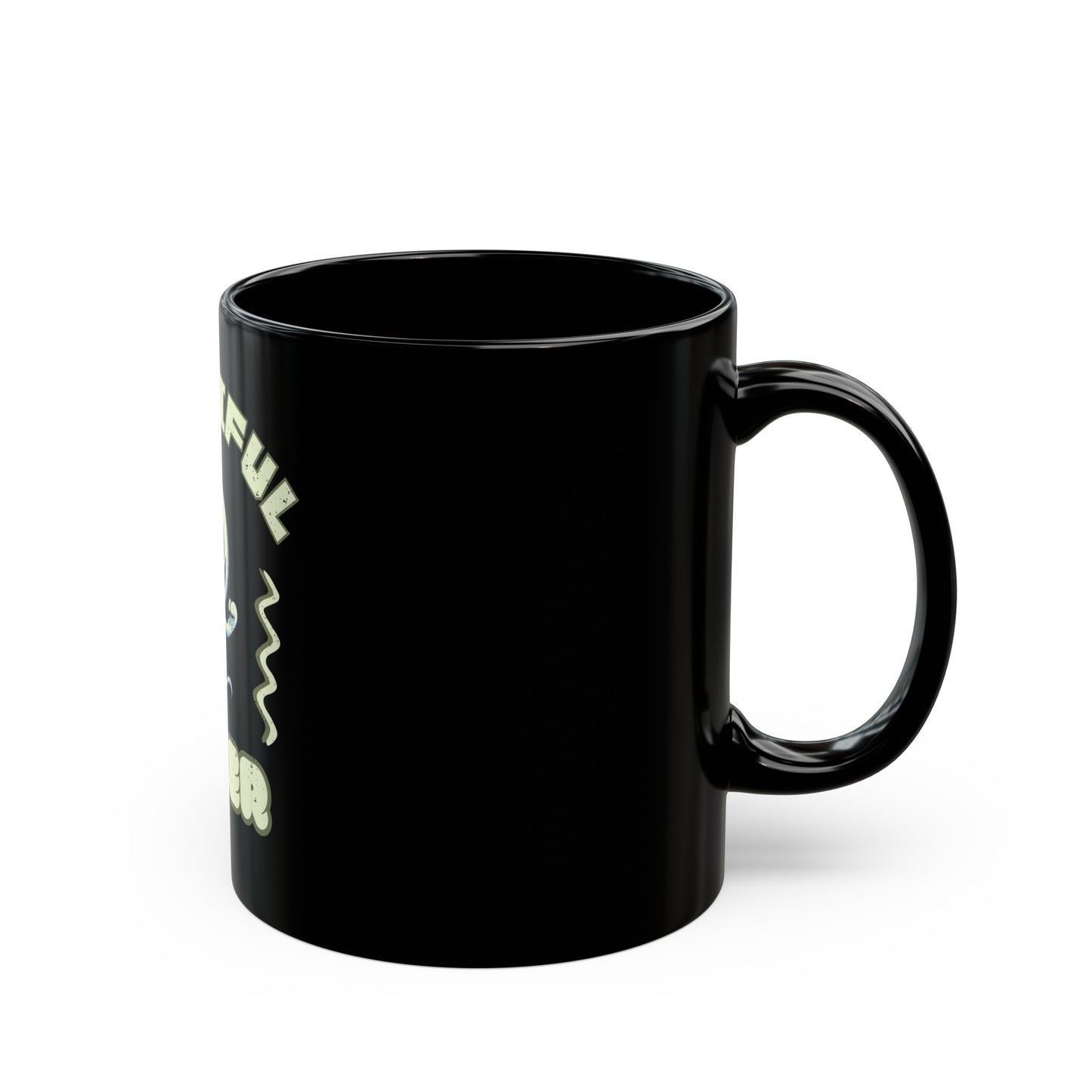 Funny Smiling Ghost Black Mug (11oz, 15oz)