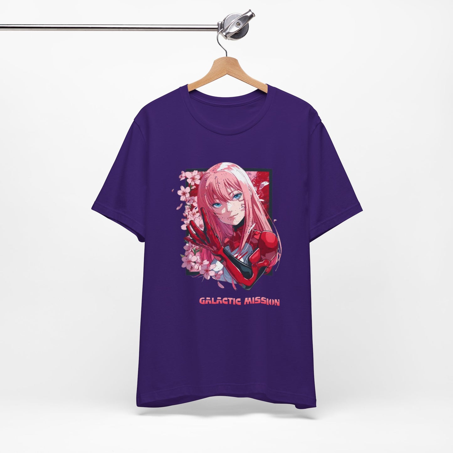 Cute Anime Pink Haired Woman Red Space Gloves T Shirt - US