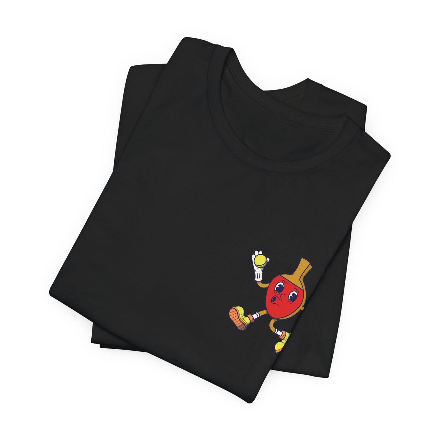 Retro Ping Pong Bat Ball Funny Cartoon Character T Shirt - UK