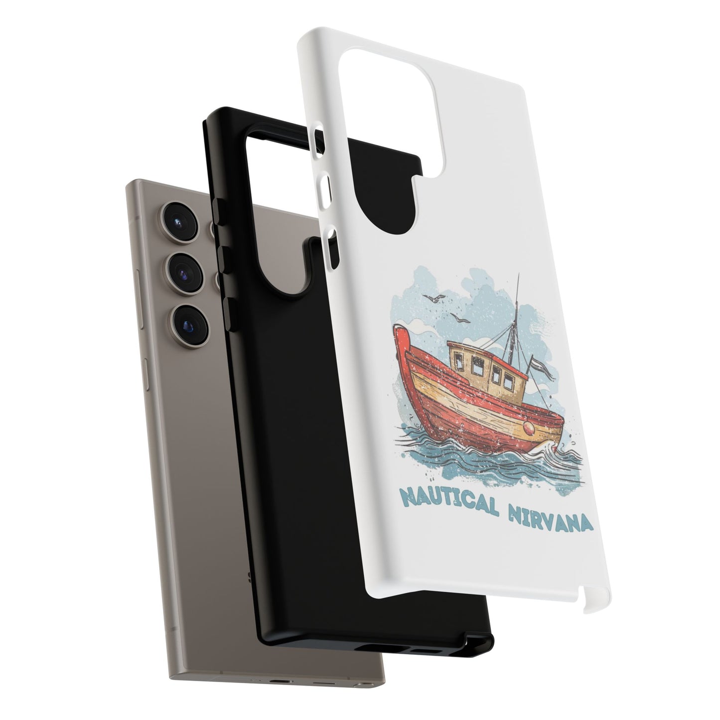 Aqua Blue Water Canal Boat White Phone Case iPhone Pixel Samsung