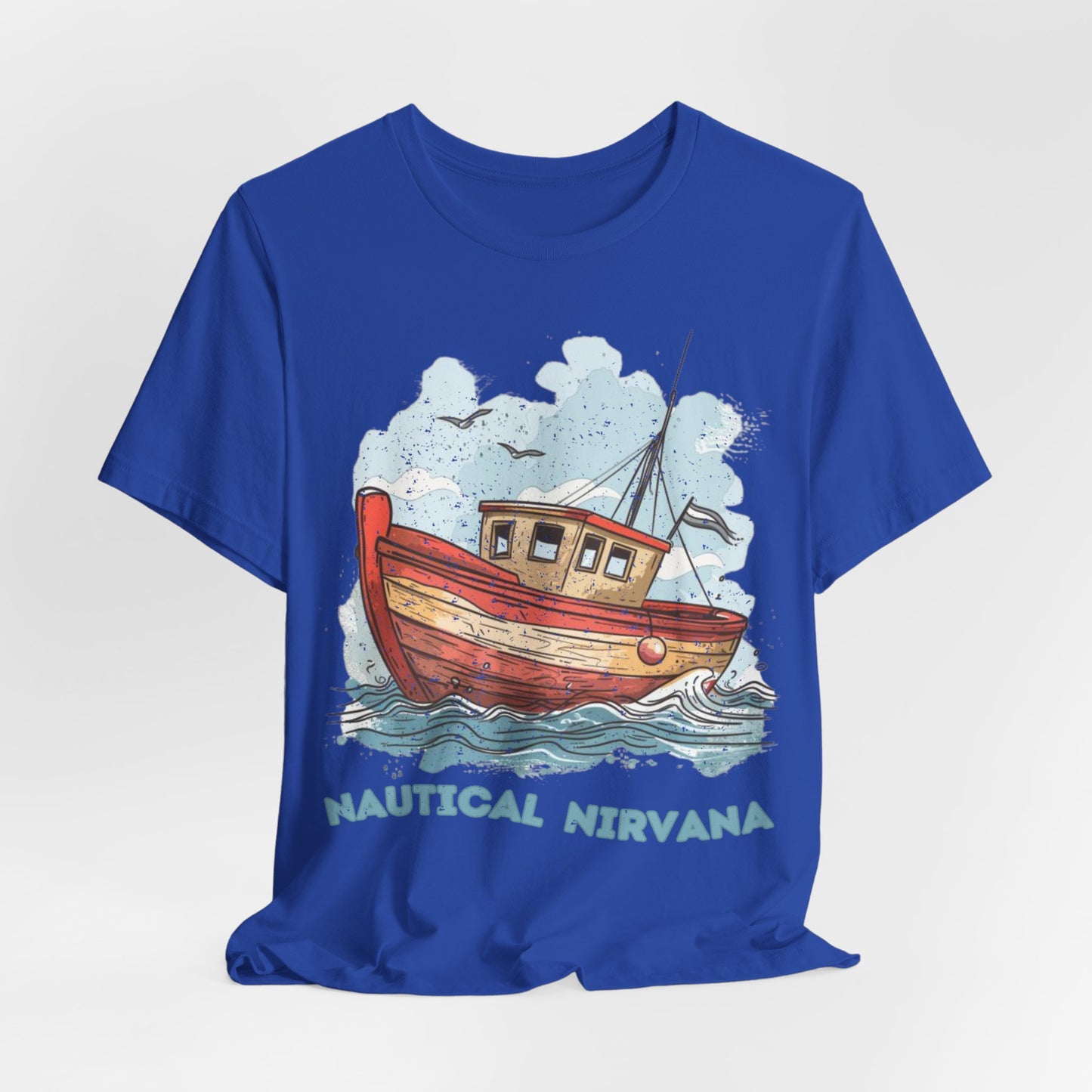 Aqua Blue Water Canal Boat T Shirt - UK