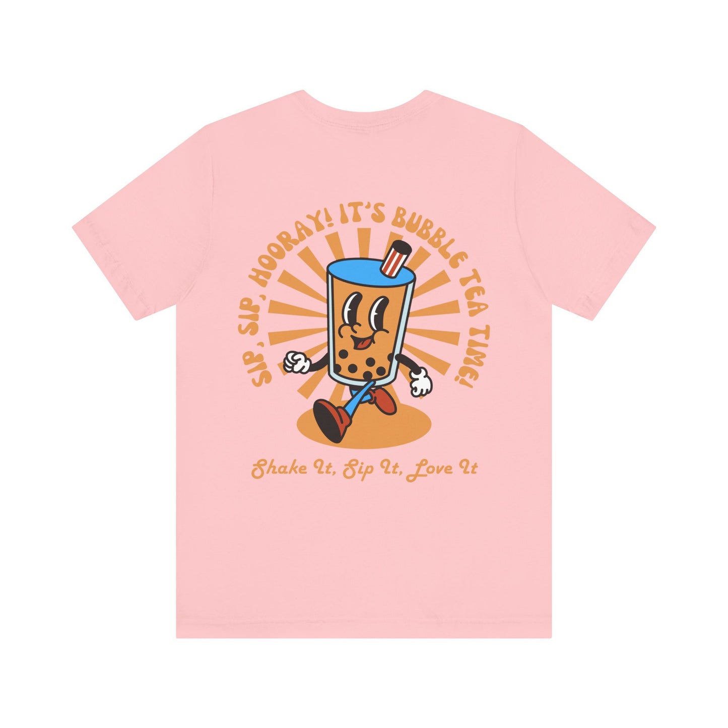 Retro Butter Milk Tea Cup Smiling Cartoon Character T Shirt - US