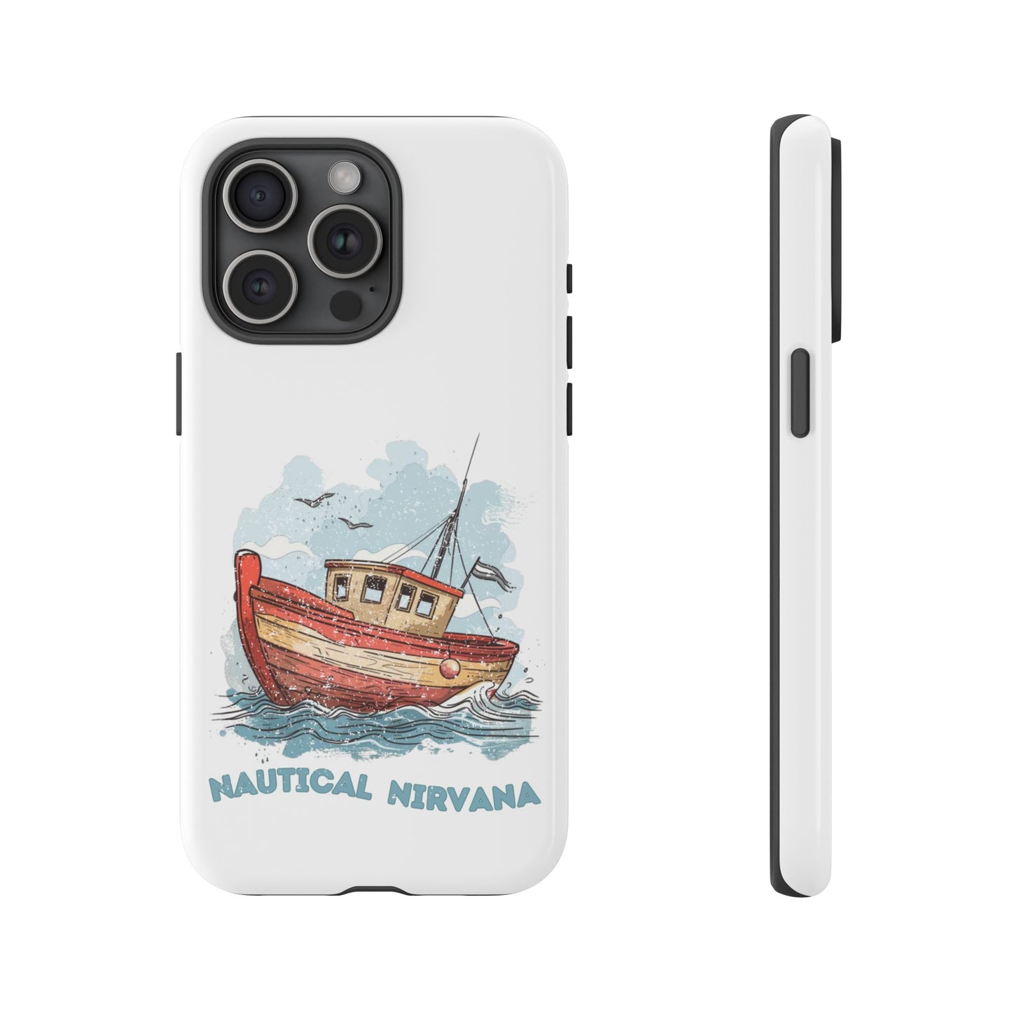 Aqua Blue Water Canal Boat White Phone Case iPhone Pixel Samsung