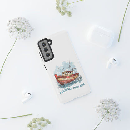 Aqua Blue Water Canal Boat White Phone Case iPhone Pixel Samsung