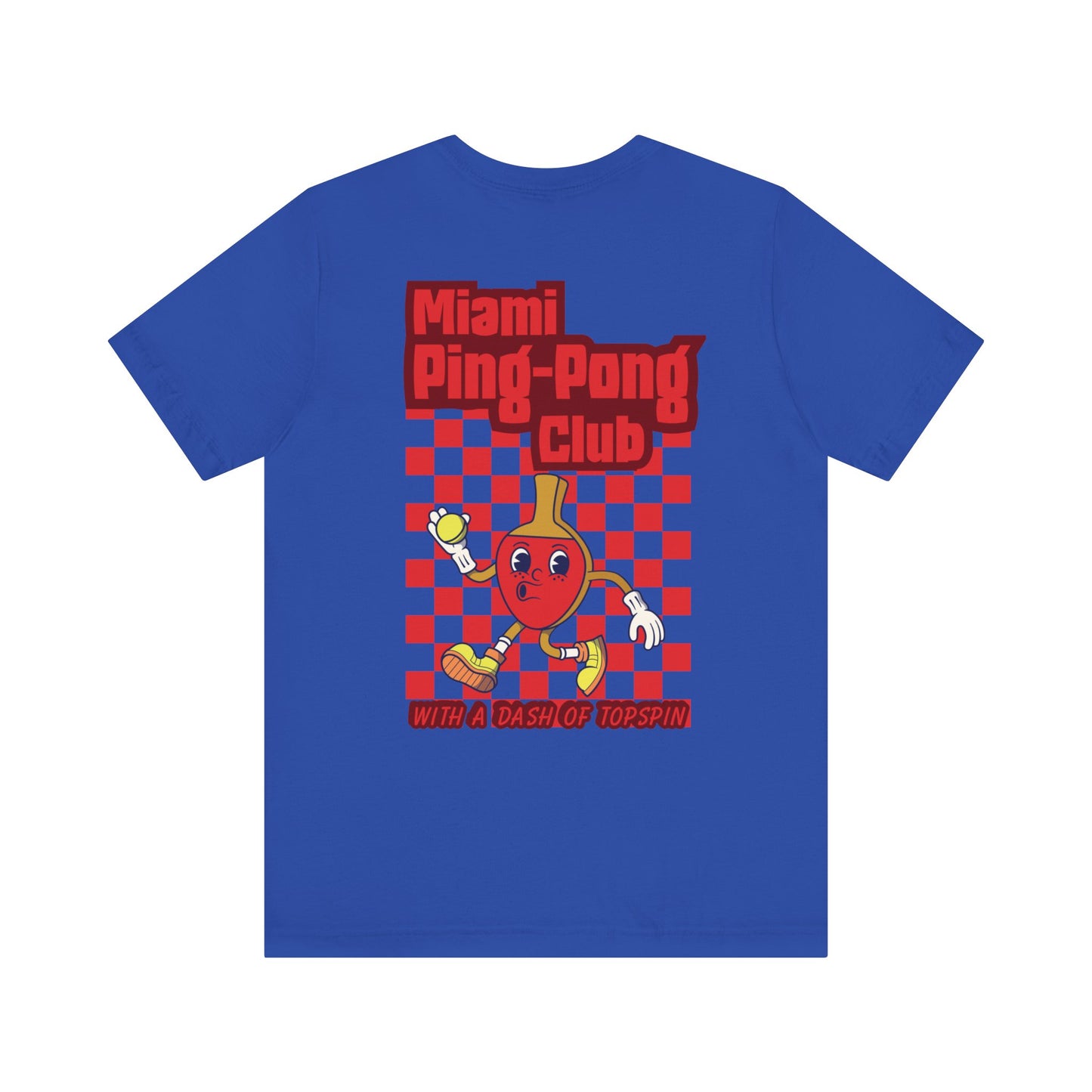 Retro Ping Pong Bat Ball Funny Cartoon Character T Shirt - UK