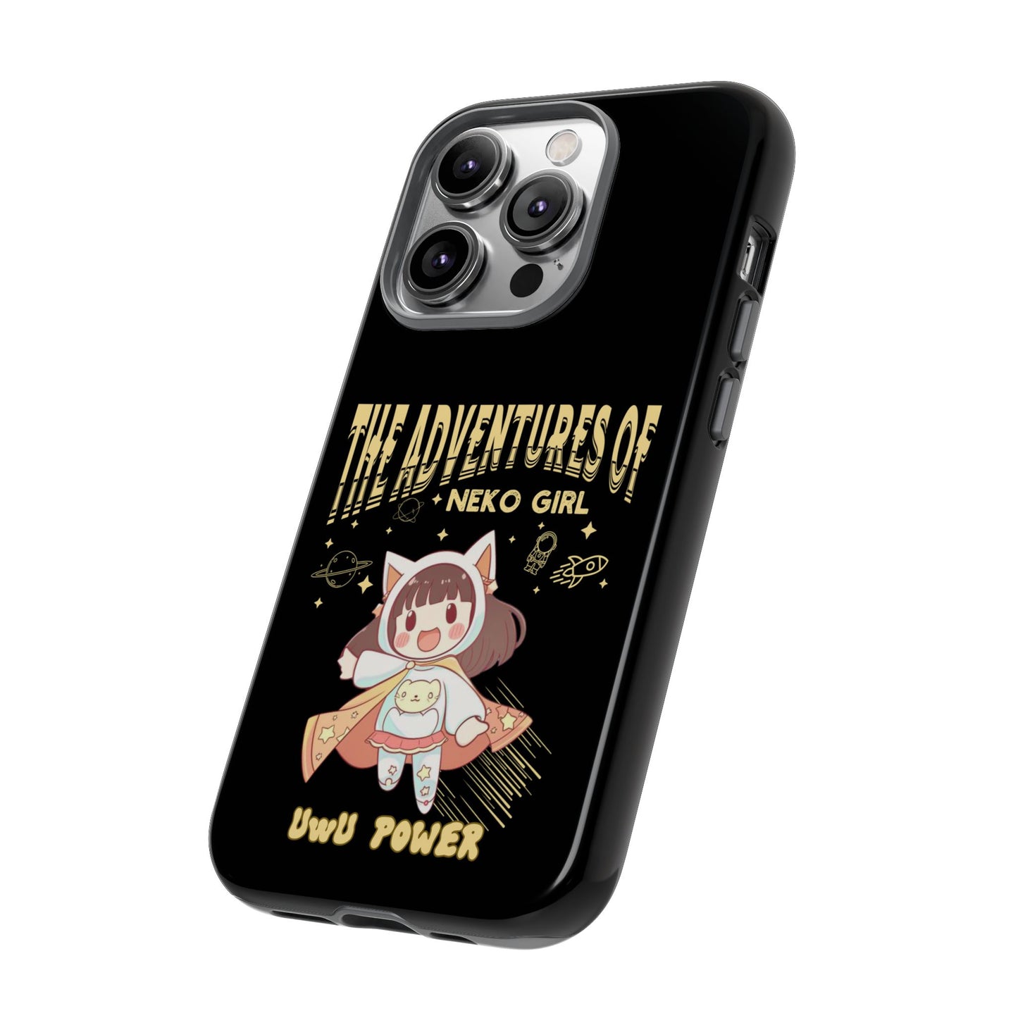 Cartoon Hero Anime Cat Meme Girl Phone Case, iPhone, Pixel, Samsung