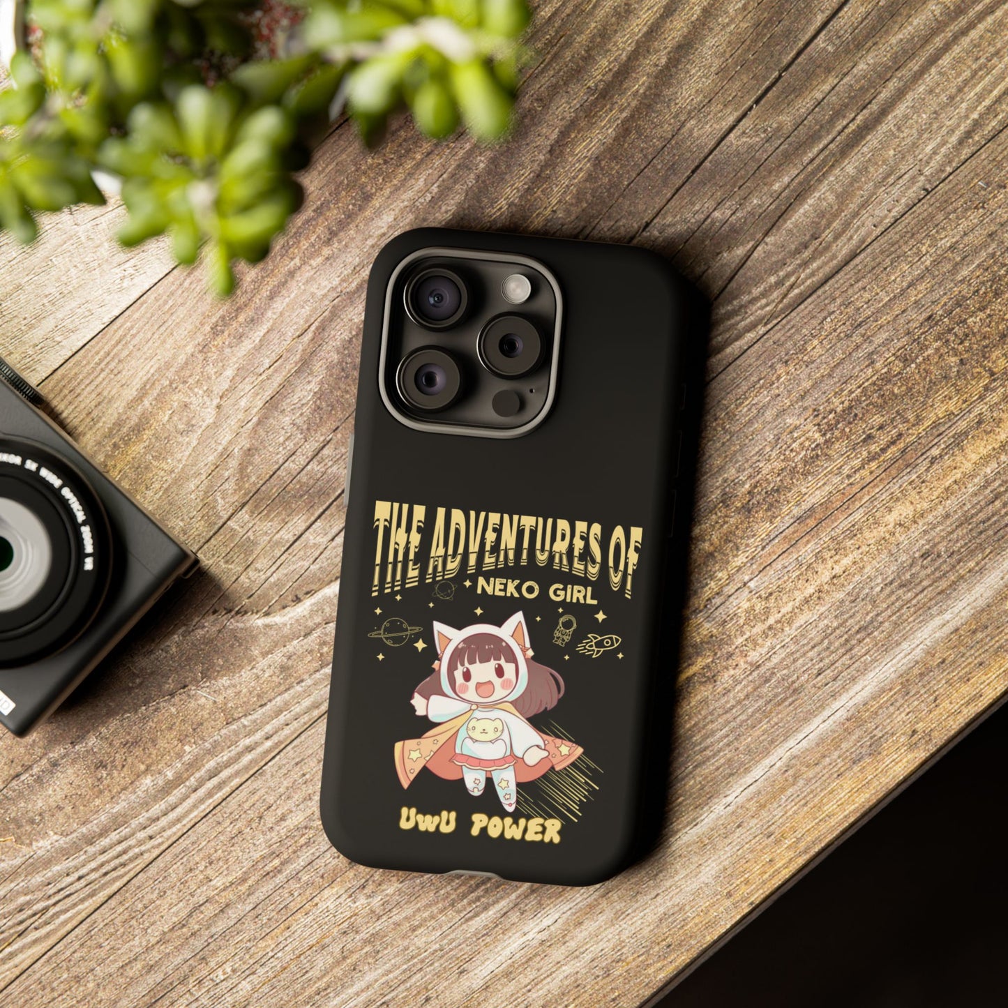 Cartoon Hero Anime Cat Meme Girl Phone Case, iPhone, Pixel, Samsung