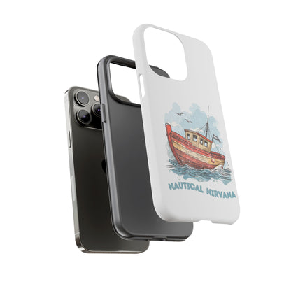 Aqua Blue Water Canal Boat White Phone Case iPhone Pixel Samsung