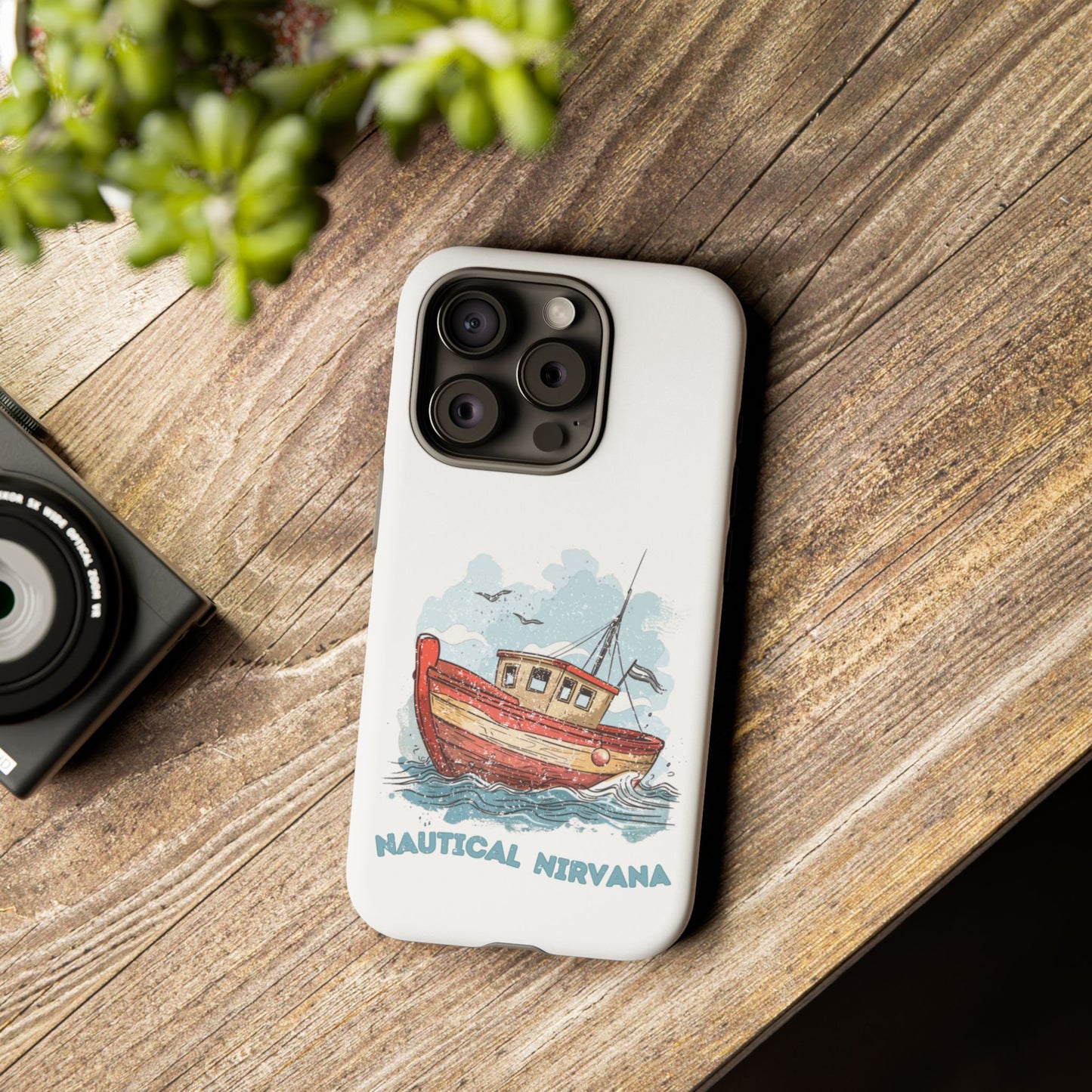 Aqua Blue Water Canal Boat White Phone Case iPhone Pixel Samsung