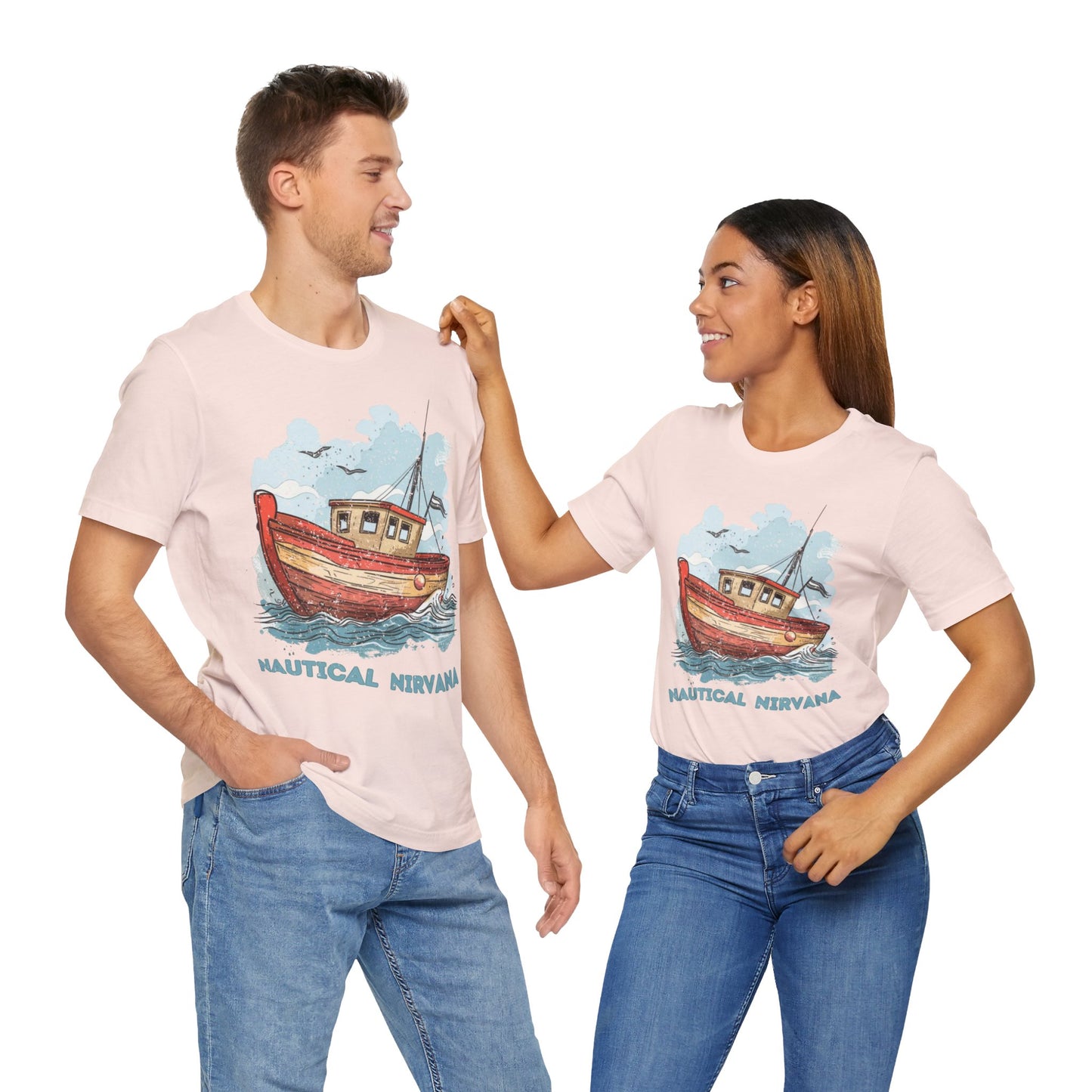 Aqua Blue Water Canal Boat T Shirt - UK