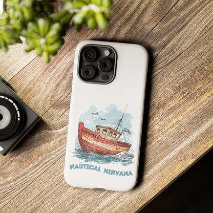 Aqua Blue Water Canal Boat White Phone Case iPhone Pixel Samsung