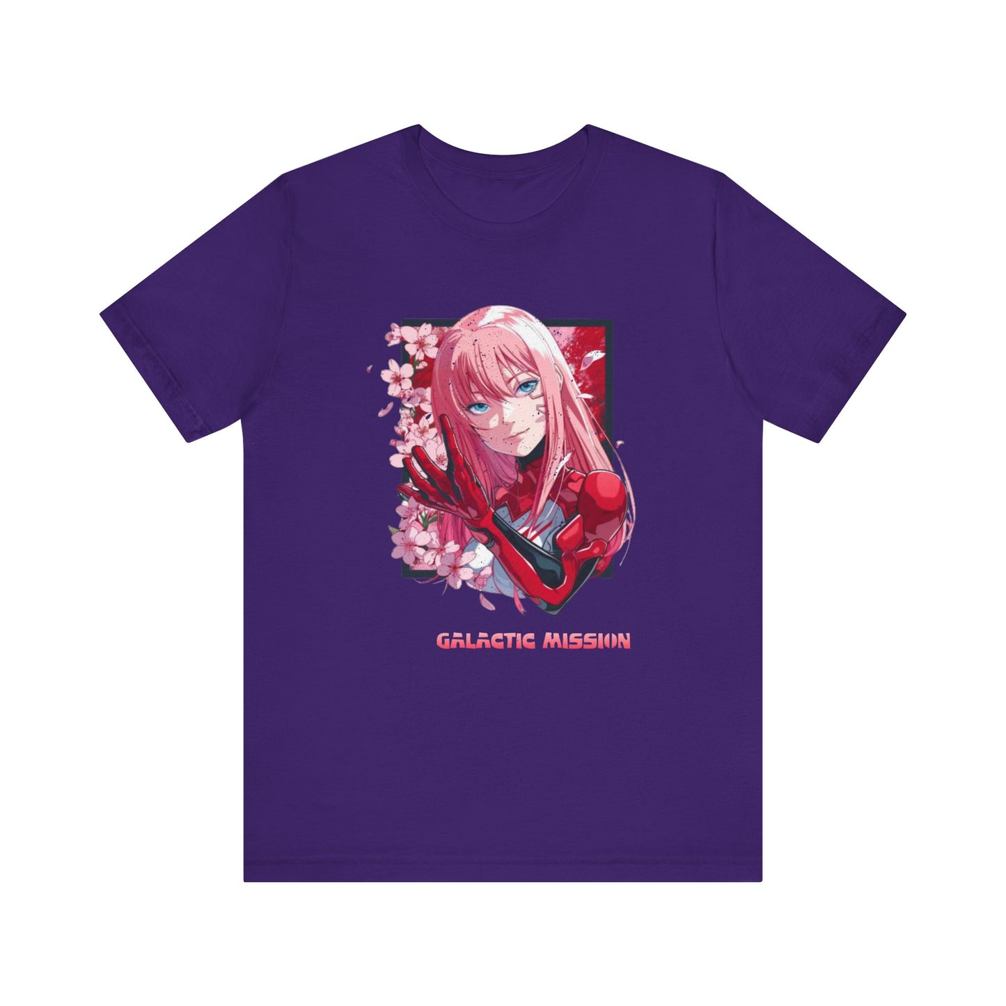 Cute Anime Pink Haired Woman Red Space Gloves T Shirt - UK