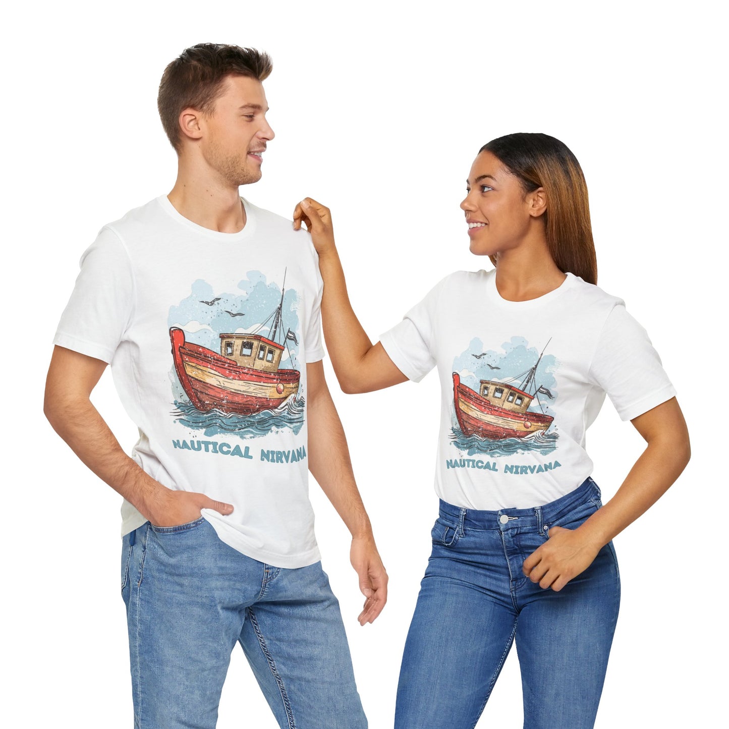 Aqua Blue Water Canal Boat T Shirt - US