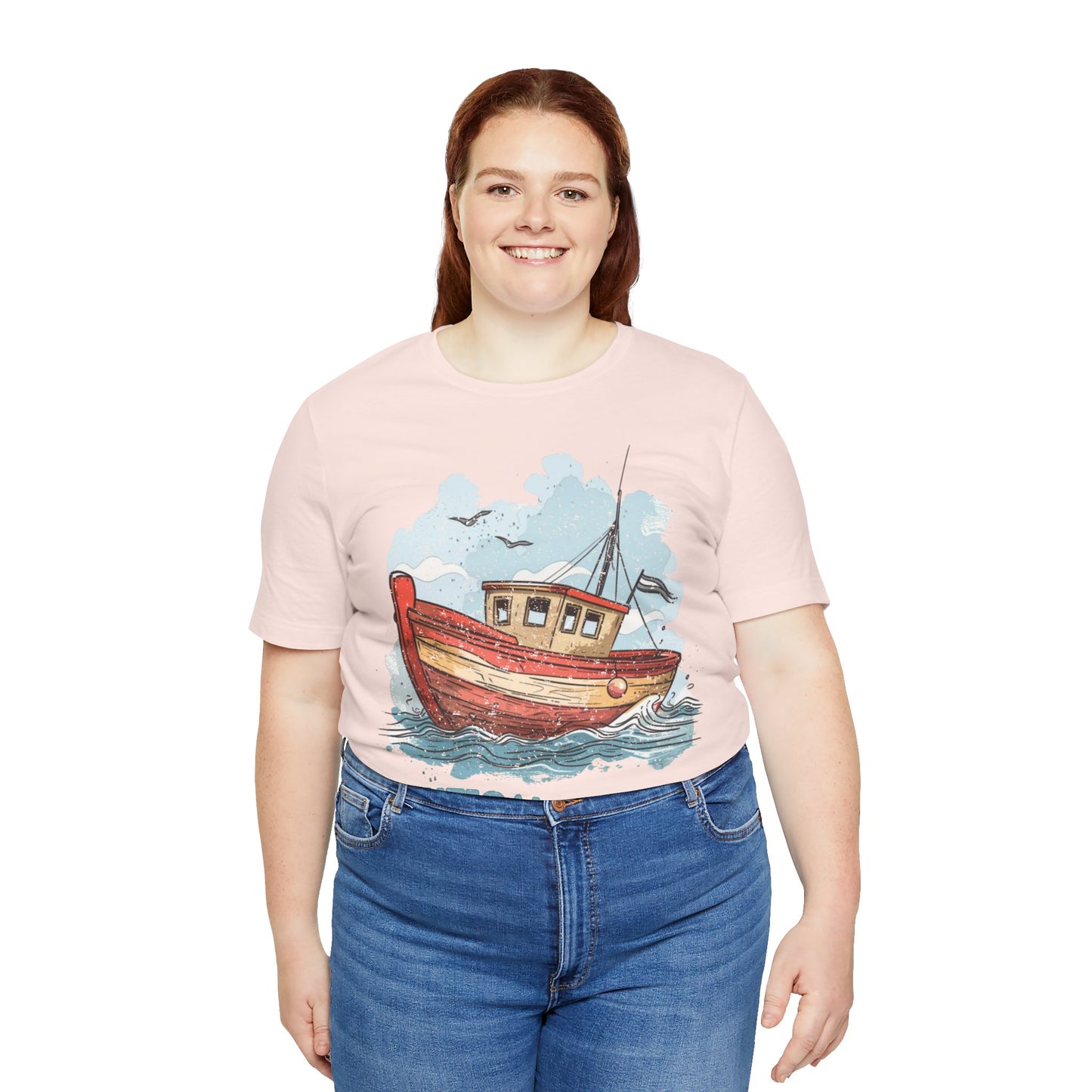 Aqua Blue Water Canal Boat T Shirt - UK