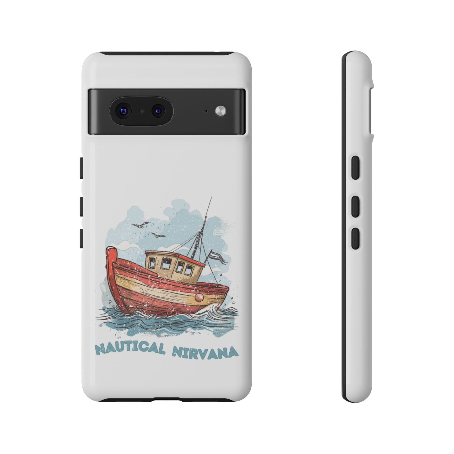 Aqua Blue Water Canal Boat White Phone Case iPhone Pixel Samsung Back