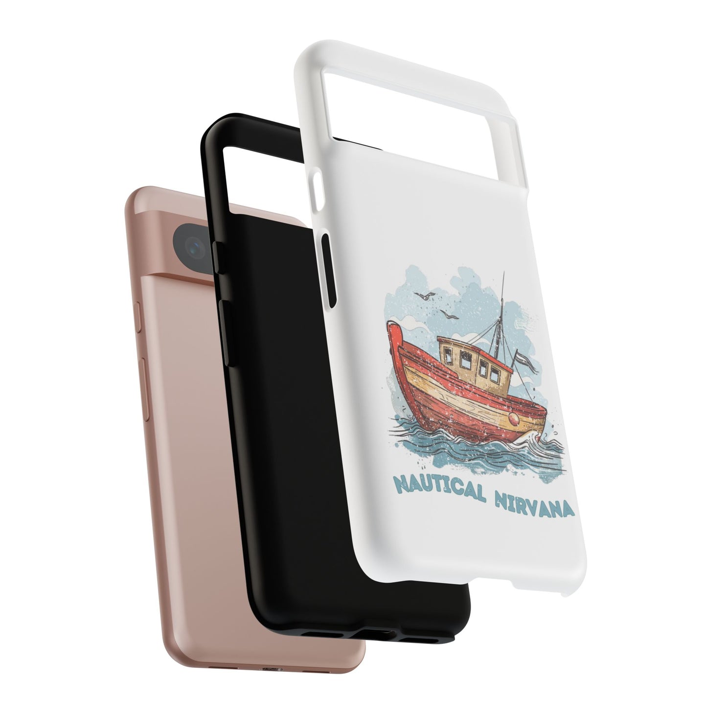 Aqua Blue Water Canal Boat White Phone Case iPhone Pixel Samsung