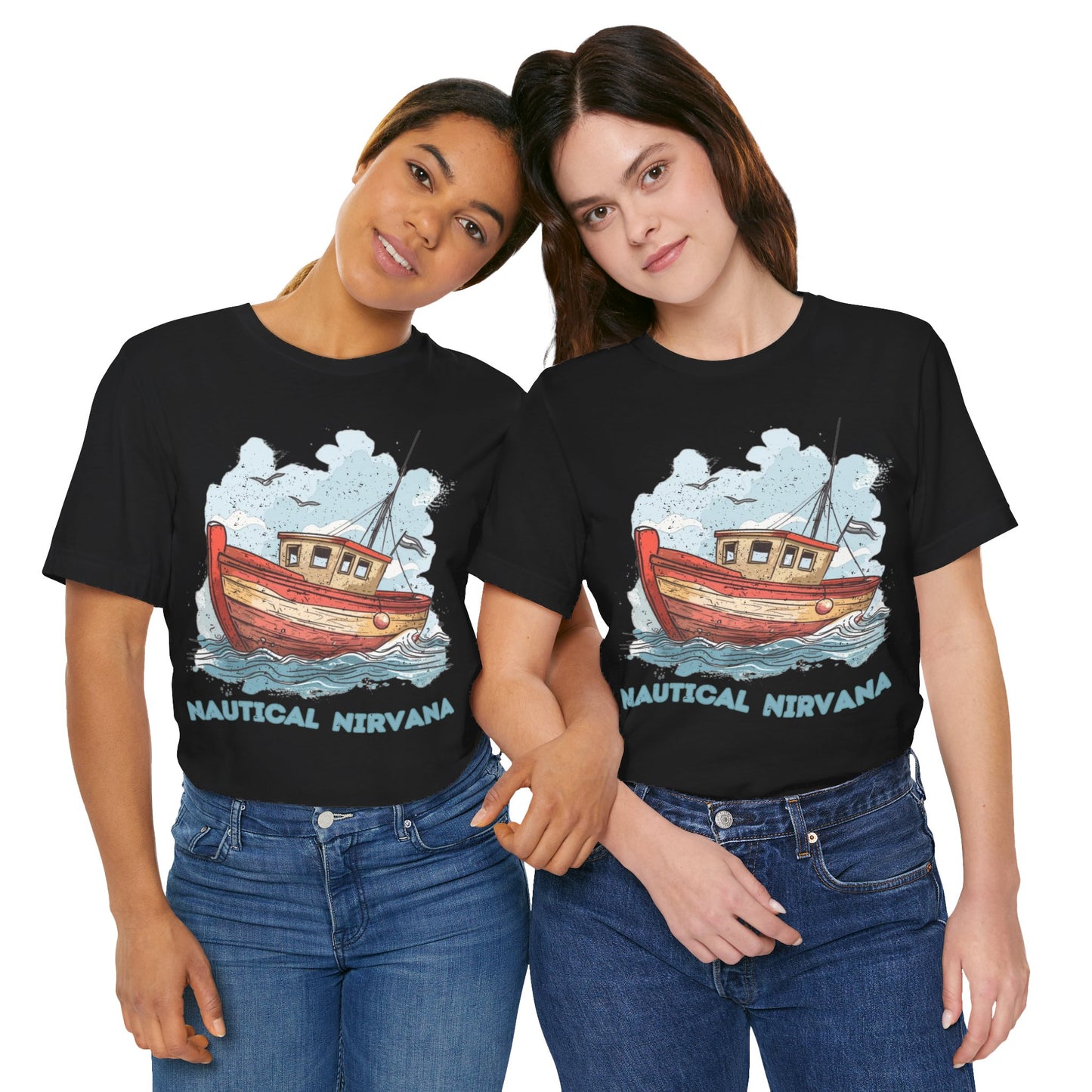 Aqua Blue Water Canal Boat T Shirt - US