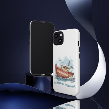 Aqua Blue Water Canal Boat White Phone Case iPhone Pixel Samsung