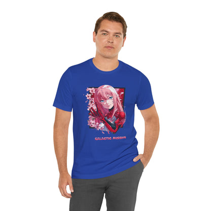 Cute Anime Pink Haired Woman Red Space Gloves T Shirt - US