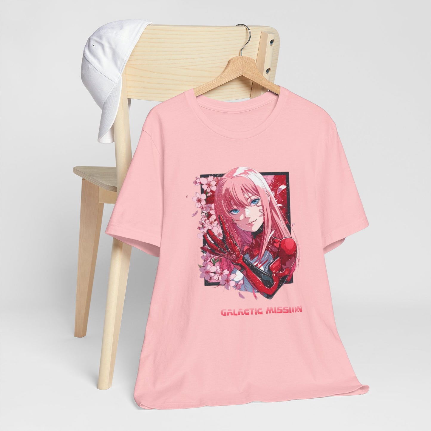 Cute Anime Pink Haired Woman Red Space Gloves T Shirt - US